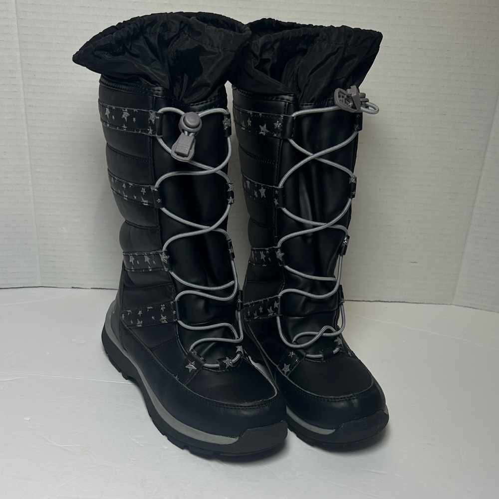 Lands' End Kids Black and Gray Snow Boots‎ size 2 Preowned